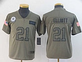 Youth Nike Cowboys 21 Ezekiel Elliott 2019 Olive Salute To Service Limited Jersey,baseball caps,new era cap wholesale,wholesale hats